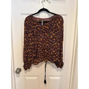 Anthropology three-quarter length sleeve peasant top